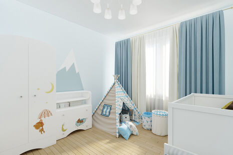 Фото № 3: Дизайн-проект трехкомнатной квартиры 71.14  м² Стиль арт-деко для ЖК Московский