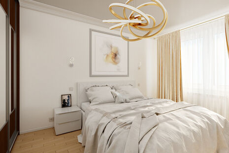 Фото № 6: Дизайн-проект трехкомнатной квартиры 71.14  м² Стиль арт-деко для ЖК Московский