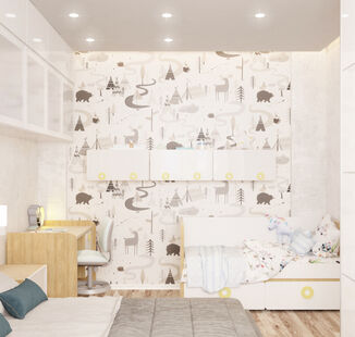 Фото № 2: Дизайн-проект однокомнатной квартиры 40.5  м² Скандинавский стиль для ЖК Московский