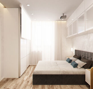 Фото № 3: Дизайн-проект однокомнатной квартиры 40.5  м² Скандинавский стиль для ЖК Московский