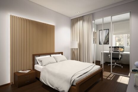 Фото № 1: Дизайн-проект однокомнатной квартиры 43.2  м² Стиль Минимализм для ЖК Московский