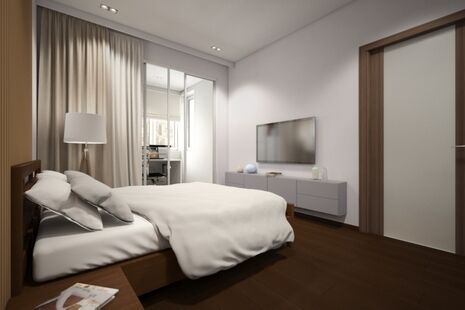 Фото № 2: Дизайн-проект однокомнатной квартиры 43.2  м² Стиль Минимализм для ЖК Московский