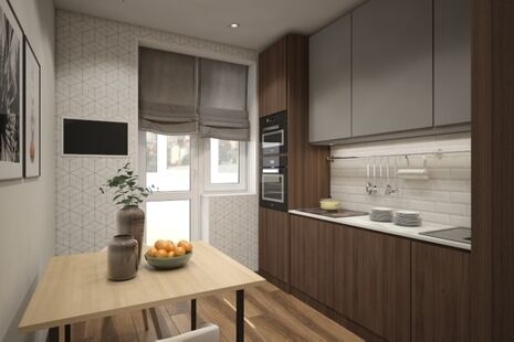 Фото № 4: Дизайн-проект однокомнатной квартиры 43.2  м² Стиль Минимализм для ЖК Московский