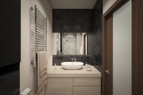 Фото № 6: Дизайн-проект однокомнатной квартиры 43.2  м² Стиль Минимализм для ЖК Московский