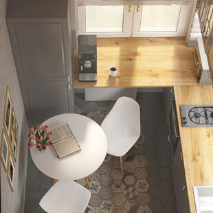 Фото № 2: Дизайн-проект кухни 8.0  м² Скандинавский стиль для ЖК Московский