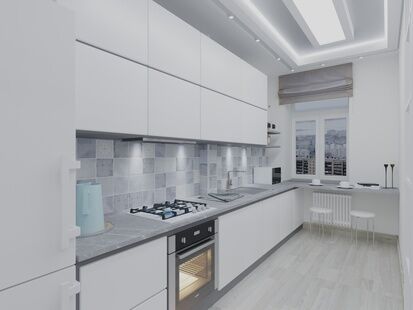 Фото № 2: Дизайн-проект однокомнатной квартиры 38.78  м² Стиль Модернизм для ЖК Московский