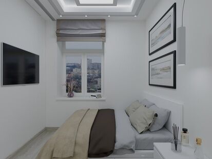 Фото № 6: Дизайн-проект однокомнатной квартиры 38.78  м² Стиль Модернизм для ЖК Московский