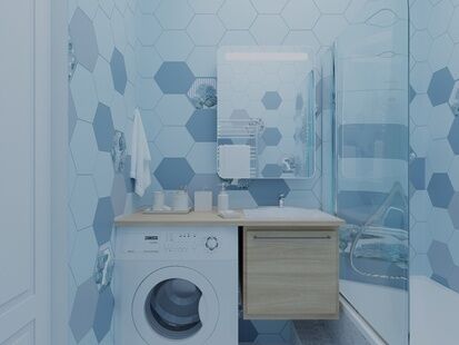 Фото № 3: Дизайн-проект однокомнатной квартиры 38.78  м² Стиль Модернизм для ЖК Московский