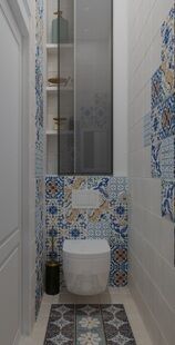 Фото № 4: Дизайн-проект однокомнатной квартиры 38.78  м² Стиль Модернизм для ЖК Московский