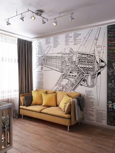 Фото № 4: Дизайн-проект двухкомнатной квартиры 54.7  м² Скандинавский стиль для ЖК Московский