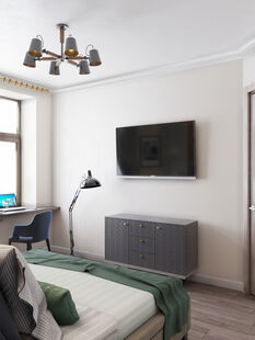 Фото № 6: Дизайн-проект двухкомнатной квартиры 54.7  м² Скандинавский стиль для ЖК Московский