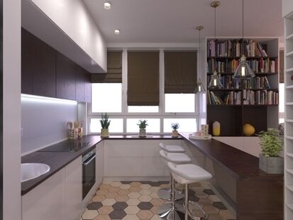 Фото № 1: Дизайн-проект двухкомнатной квартиры 55.9  м² Стиль Этнический для ЖК Московский