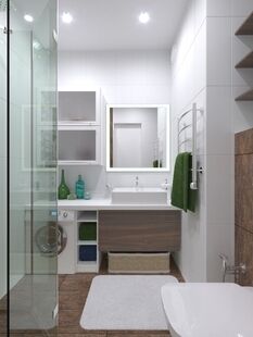 Фото № 5: Дизайн-проект двухкомнатной квартиры 55.9  м² Стиль Этнический для ЖК Московский