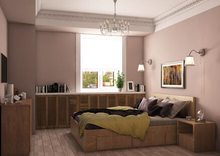 Фото № 4: Дизайн-проект двухкомнатной квартиры 55.5  м² Скандинавский стиль для ЖК Московский