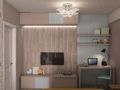 Фото № 6: Дизайн-проект двухкомнатной квартиры 55.5  м² Скандинавский стиль для ЖК Московский