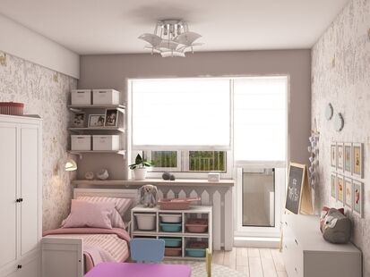 Фото № 3: Дизайн-проект двухкомнатной квартиры 55.5  м² Скандинавский стиль для ЖК Московский