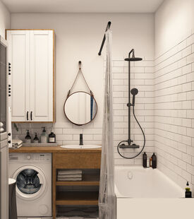 Фото № 2: Дизайн-проект двухкомнатной квартиры 55.5  м² Скандинавский стиль для ЖК Московский