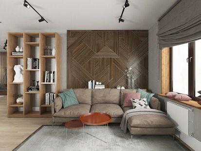 Фото № 1: Дизайн-проект двухкомнатной квартиры 69.25  м² Стиль Этнический для ЖК Московский