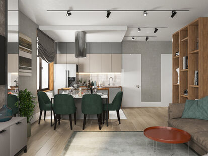 Фото № 6: Дизайн-проект двухкомнатной квартиры 69.25  м² Стиль Этнический для ЖК Московский