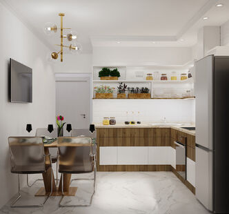 Фото № 2: Дизайн-проект двухкомнатной квартиры 39.54  м² Стиль Модернизм для ЖК Московский