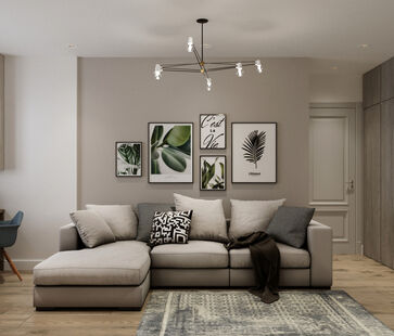 Фото № 5: Дизайн-проект двухкомнатной квартиры 39.54  м² Стиль Модернизм для ЖК Московский