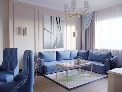 Фото № 1: Дизайн-проект четырехкомнатной квартиры 95.9  м² Стиль Современная классика для ЖК Московский