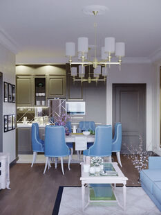 Фото № 5: Дизайн-проект четырехкомнатной квартиры 95.9  м² Стиль Современная классика для ЖК Московский