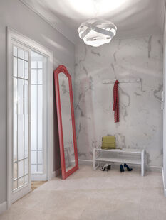 Фото № 6: Дизайн-проект однокомнатной квартиры 37.5  м² Стиль Фьюжн для ЖК Московский