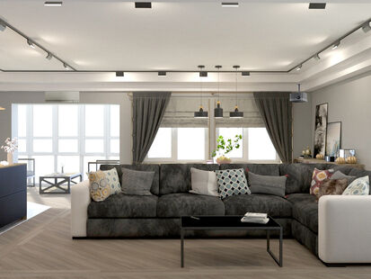 Фото № 1: Дизайн-проект пятикомнатной квартиры 185.93  м² Стиль Эклектика для ЖК Московский