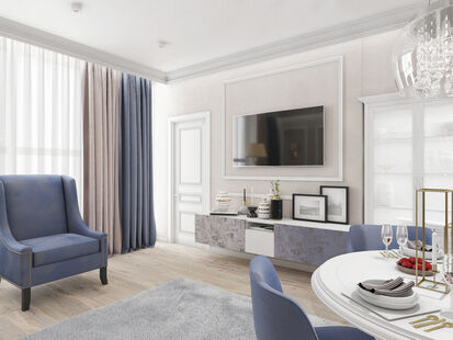 Фото № 6: Дизайн-проект трехкомнатной квартиры 67.1  м² Стиль Классика для ЖК Московский