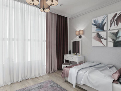 Фото № 5: Дизайн-проект трехкомнатной квартиры 67.1  м² Стиль Классика для ЖК Московский