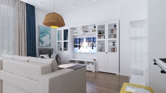 Фото № 4: Дизайн-проект трехкомнатной квартиры 104.0  м² Средиземноморский стиль для ЖК Московский