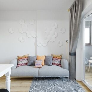 Фото № 6: Дизайн-проект однокомнатной квартиры 39.25  м² Стиль Современная классика для ЖК Московский