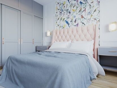 Фото № 2: Дизайн-проект однокомнатной квартиры 39.25  м² Стиль Современная классика для ЖК Московский