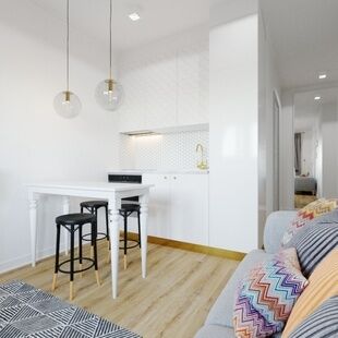 Фото № 5: Дизайн-проект однокомнатной квартиры 39.25  м² Стиль Современная классика для ЖК Московский