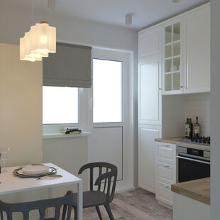 Фото № 4: Дизайн-проект двухкомнатной квартиры 54.4  м² Стиль Минимализм для ЖК Московский