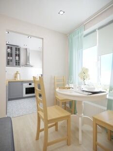 Фото № 6: Дизайн-проект трехкомнатной квартиры 53.0  м² Скандинавский стиль для ЖК Московский