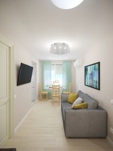 Фото № 2: Дизайн-проект трехкомнатной квартиры 53.0  м² Скандинавский стиль для ЖК Московский