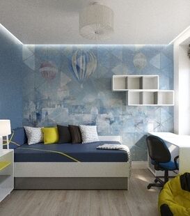 Фото № 1: Дизайн-проект трехкомнатной квартиры 66.7  м² Стиль арт-деко для ЖК Московский