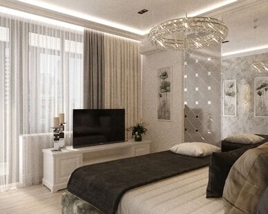 Фото № 4: Дизайн-проект трехкомнатной квартиры 66.7  м² Стиль арт-деко для ЖК Московский