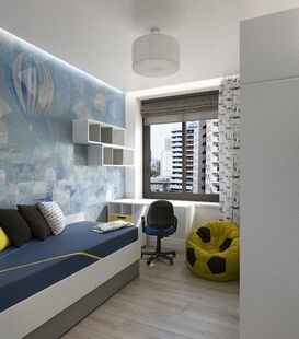 Фото № 5: Дизайн-проект трехкомнатной квартиры 66.7  м² Стиль арт-деко для ЖК Московский