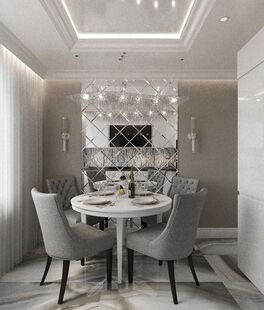 Фото № 3: Дизайн-проект трехкомнатной квартиры 66.7  м² Стиль арт-деко для ЖК Московский