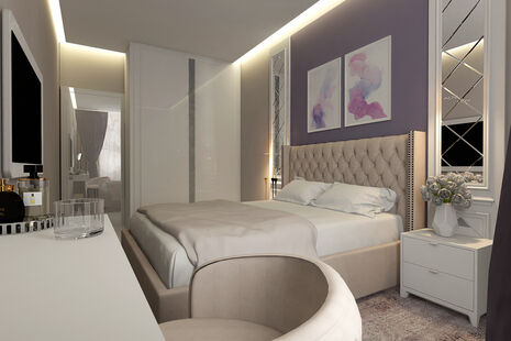 Фото № 4: Дизайн-проект двухкомнатной квартиры 63.3  м² Стиль Арт-деко для ЖК Московский