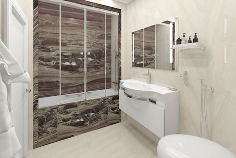 Фото № 6: Дизайн-проект двухкомнатной квартиры 63.3  м² Стиль Арт-деко для ЖК Московский