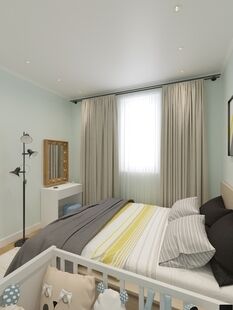 Фото № 3: Дизайн-проект трехкомнатной квартиры 56.5  м² Скандинавский стиль для ЖК Московский