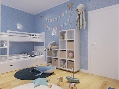 Фото № 2: Дизайн-проект трехкомнатной квартиры 56.5  м² Скандинавский стиль для ЖК Московский