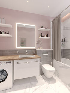 Фото № 4: Дизайн-проект трехкомнатной квартиры 56.5  м² Скандинавский стиль для ЖК Московский