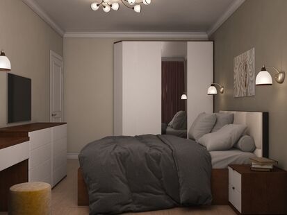 Фото № 5: Дизайн-проект трехкомнатной квартиры 80.67  м² Стиль Контемпорари для ЖК Московский