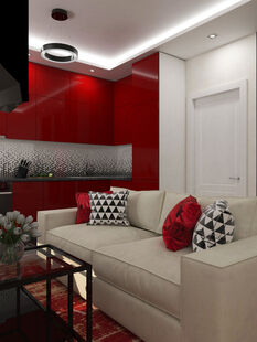 Фото № 1: Дизайн-проект однокомнатной квартиры 39.5  м² Стиль Модернизм для ЖК Московский