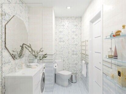 Фото № 5: Дизайн-проект однокомнатной квартиры 46.47  м² Стиль Контемпорари для ЖК Московский